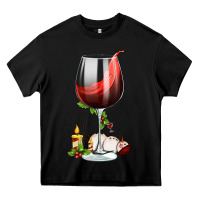 Black christmas wine glass Heavy Core Tee - FaDigitalArtStudio