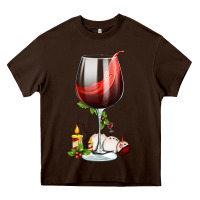 Chocolate Brown christmas wine glass Heavy Core Tee - FaDigitalArtStudio