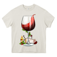 Cream christmas wine glass Heavy Core Tee - FaDigitalArtStudio