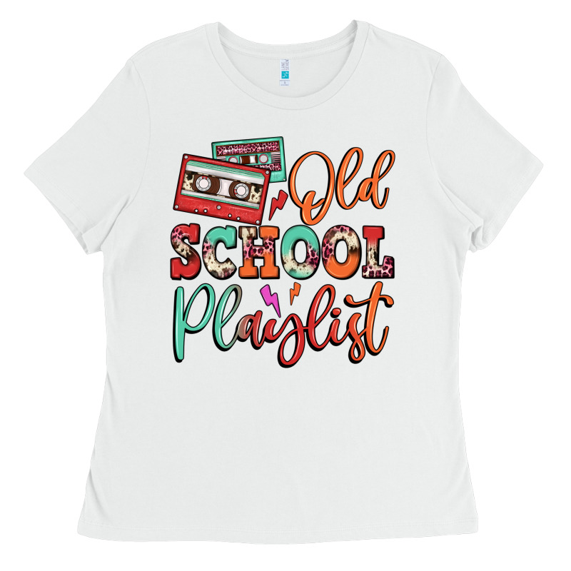 Old School Playlist Cassette Ladies Tee by FaDigitalArtStudio | Teevron