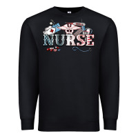 Black American Nurse 4th of july Premium Sweatshirt - HowdyJamesFarm