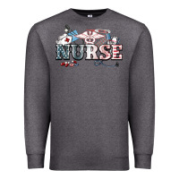 Charcoal Heather American Nurse 4th of july Premium Sweatshirt - HowdyJamesFarm