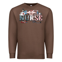 Chestnut American Nurse 4th of july Premium Sweatshirt - HowdyJamesFarm