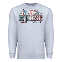 Heather Grey American Nurse 4th of july Premium Sweatshirt - HowdyJamesFarm