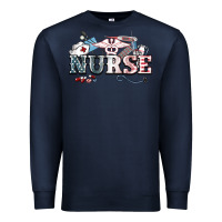 Navy American Nurse 4th of july Premium Sweatshirt - HowdyJamesFarm