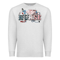 Oatmeal Heather American Nurse 4th of july Premium Sweatshirt - HowdyJamesFarm