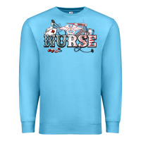 Ocean Blue American Nurse 4th of july Premium Sweatshirt - HowdyJamesFarm