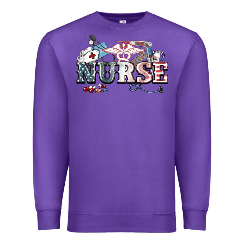 American Nurse 4th Of July Premium Sweatshirt by HowdyJamesFarm | Teevron