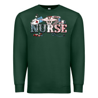 Sports Green American Nurse 4th of july Premium Sweatshirt - HowdyJamesFarm