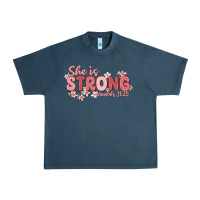 Midnight Navy she is strong proverbs 31 25 Urban Heavy Tee - MaliasSmallBusiness