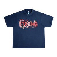 Navy she is strong proverbs 31 25 Urban Heavy Tee - MaliasSmallBusiness