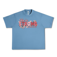 Pebble Blue she is strong proverbs 31 25 Urban Heavy Tee - MaliasSmallBusiness