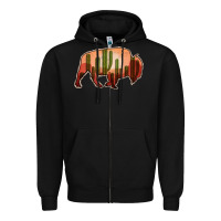 Black Cactus Bison Silhouette Zipper Hoodie - Bettercallsaul