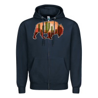 Navy Cactus Bison Silhouette Zipper Hoodie - Bettercallsaul