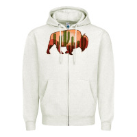 Oatmeal Heather Cactus Bison Silhouette Zipper Hoodie - Bettercallsaul