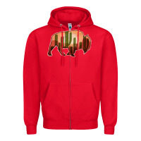 Red Cactus Bison Silhouette Zipper Hoodie - Bettercallsaul