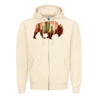 Sandshell Cactus Bison Silhouette Zipper Hoodie - Bettercallsaul