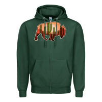 Sports Green Cactus Bison Silhouette Zipper Hoodie - Bettercallsaul