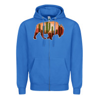 True Royal Cactus Bison Silhouette Zipper Hoodie - Bettercallsaul