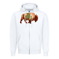 Cactus Bison Silhouette Zipper Hoodie | Teevron
