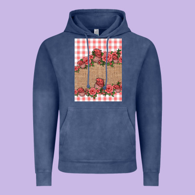 Valentines Day Burlap Background Vintage Hoodie Designed By Jasminsmagicworld