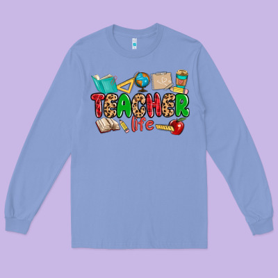 Teacher Life Long Sleeve Tee Designed By Maliassmallbusiness