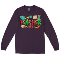 Plum teacher life Long Sleeve Tee - MaliasSmallBusiness