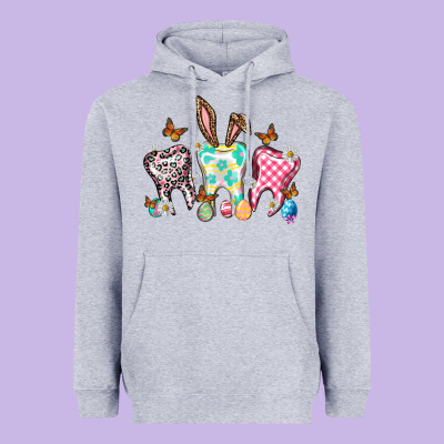 Happy Easter Day Teeth Heavyweight Hoodie Designed By Howdyjamesfarm