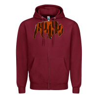Burgundy Red Cactus Bison Silhouette Zipper Hoodie - Bettercallsaul
