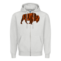 Dove Grey Red Cactus Bison Silhouette Zipper Hoodie - Bettercallsaul