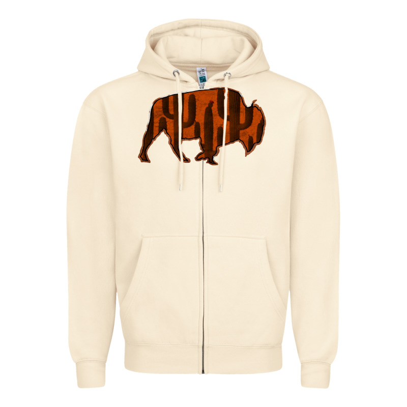 Red Cactus Bison Silhouette Zipper Hoodie by Bettercallsaul | Teevron