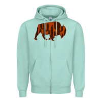 Seafoam Red Cactus Bison Silhouette Zipper Hoodie - Bettercallsaul