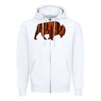 White Red Cactus Bison Silhouette Zipper Hoodie - Bettercallsaul