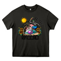 Asphalt hello summer Heavy Core Tee - CowhideDigitalArt