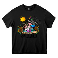 Black hello summer Heavy Core Tee - CowhideDigitalArt