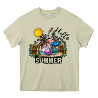 Mossy hello summer Heavy Core Tee - CowhideDigitalArt