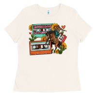 Bone rodeo sunflower cactus cassette Ladies Tee - FaDigitalArtStudio