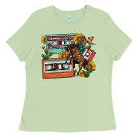 Matcha rodeo sunflower cactus cassette Ladies Tee - FaDigitalArtStudio