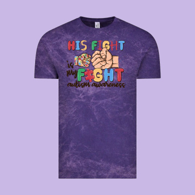 His Fight Is My Fight Autism Awareness Vintage Tee Designed By Maliassmallbusiness