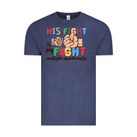 Vintage Denim his fight is my fight autism awareness Vintage Tee - MaliasSmallBusiness
