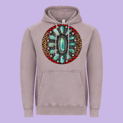 Turquoise Gemstone Christmas Ornament Vintage Hoodie Designed By Jasminsmagicworld