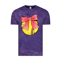 Cloud Purple coquette softball bow Vintage Tee - JahusDesignShop