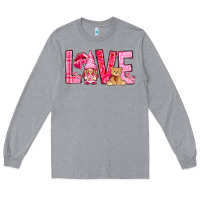 Heather Grey love with gnome Long Sleeve Tee - NancyCooperArtShop