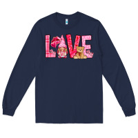 Navy love with gnome Long Sleeve Tee - NancyCooperArtShop
