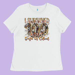 I Survived 100 Wild Days Of School Ladies Tee Designed By Racoondesign