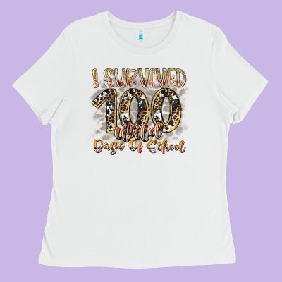 I Survived 100 Wild Days Of School Ladies Tee Designed By Racoondesign