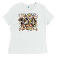 White i survived 100 wild days of school Ladies Tee - RacoonDesign