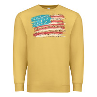 Antique Gold American flag with leopard Premium Sweatshirt - HowdyJamesFarm
