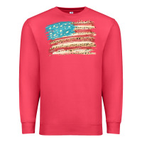 Cardinal American flag with leopard Premium Sweatshirt - HowdyJamesFarm