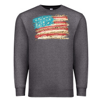 Charcoal Heather American flag with leopard Premium Sweatshirt - HowdyJamesFarm